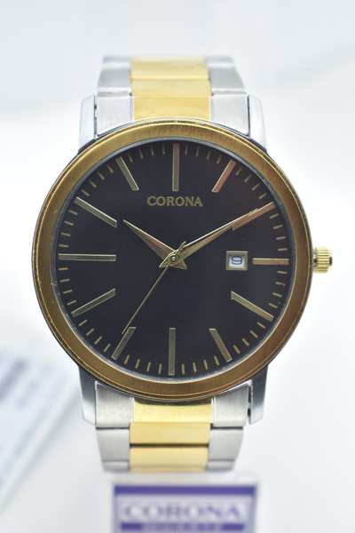 Presenting our Gold Two-Tone Plated Men's Wrist Watch, a blend of elegance and practicality. The seamless integration of gold and silver tones in the case is complemented by the inclusion of day and date functions, enhancing its functionality. Elevate your style with this exceptional timepiece, where timeless sophistication meets useful features, creating a statement of refined masculinity that's as versatile as it is distinctive.