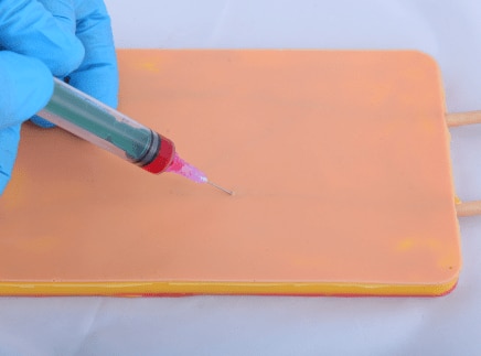 Practice various suture techniques at different depths and shapes techniques with our three-layered suture pad. The suture pad consists of three distinctive layers mimicking the epidermis, subcutaneous fat and muscle layers. Our suture pads our reinforced with affine mesh to prevent tearing of edges and longevity.Available in 17cm X 11cm with 1 cm of ThicknessMulti-spot pricking ,self-healing medical grade material 17cm X 11cm with 1 cm of ThicknessAnatomical Accuracy and variationReplicates the intricate anatomy of the venous system including median cubital vein connecting basilic and cephalic veins Pair of two different pads with H & Y patternRealistic palpation properties