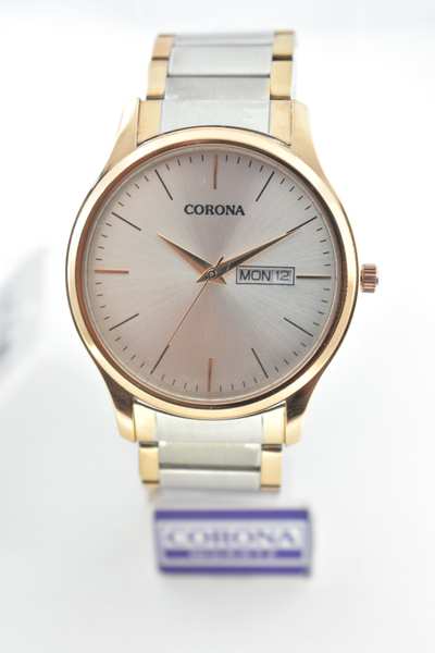 Presenting our Rose Gold Two-Tone Plated Men's Wrist Watch, an exquisite blend of luxury and practicality. The rose gold-plated case adorned with two-tone accents exudes refined charm, further complemented by day and date functions for added convenience. Elevate your style with this exceptional timepiece, where opulence meets usefulness, resulting in a statement of confident masculinity that's both sophisticated and versatile.