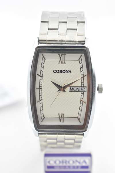 This is a classic style of men's watch with a shiny silver finish and round silver-tone dial. It also showcases day and date accurately. This watch is perfect for the gentleman who wants to wear a watch that looks elegant and sophisticated.