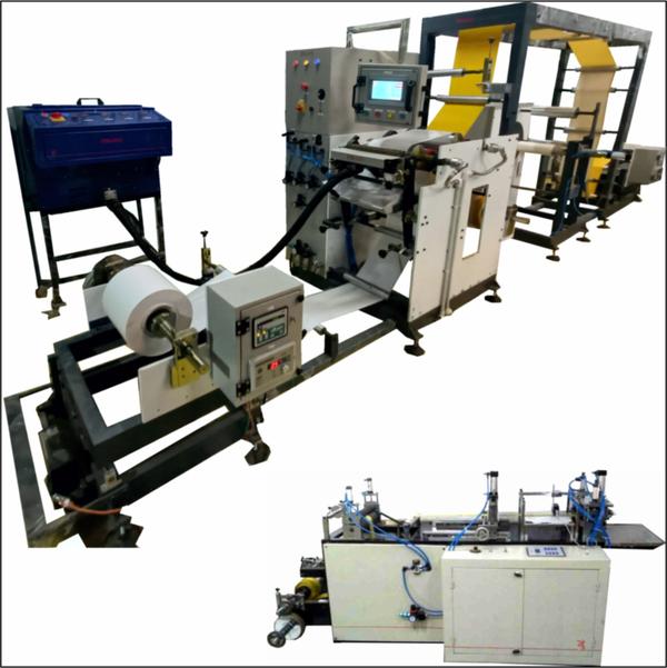 Hot Melt Coater Specification: This machine will make rolls of 300mm (Max.) width & Max 600mm dia. Of 270 micron PVC with hot melt glue and silicon paper. Also can make 100m rolls of 80 micron LDPE coated with hot melt on 3” paper core. Machine Type: Die coating Max. Size of coating: 300mm, GSM: 15 to 60 Max. Speed of coating : Speed 0- 15 mpm M/c specifications: 1. Unwind : (2 Sets) To hold 310 mm max. width material. 600 mm Dia. Max. 76 MM core ID. Powder Brake Web Guide 2. Coating Station:Die coating. Accurate Temp. Control. All silicon rolls dynamic balanced. Back up roller Pneumatically operated 3. Lamination Nip: Dynamic balanced Metal roll & Silicone roll Operation & pressure Pneumatic Drive to the nip 4. Rewind : To hold 310 mm max. width material. 400 mm Dia. Max. 76 MM core ID. Tapper tension controlled winding. AC Drive for controlled winding. And Turret Winder for LDPE wrap winding.5. Permelter: Tank capacity 12 Lit. Melting Capacity 12 Lit/hr liquid tank capacity 6 Lit. Pump Capacity 0.4 Lit/Min Accurate Temp. Control. Accurate flow control 6. Hot melt Hose:To Supply 0.4 Kgs/hr Length 2 m Accurate Temp. Control. 7. Dimensions:7 m X 1.5 m X 1.5 m Total Electrical Load : Motors 6 HP, Heaters 5.1 KWwatch Video : https://youtu.be/OG7V9R771_o?si=FfNChsROyAoGXax7