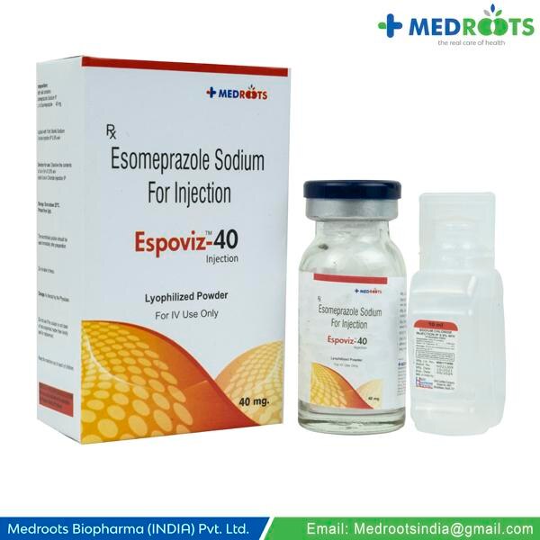 Esomeprazole injection is used to treat conditions where there is too much acid in the stomach. It is used for the short-term treatment (up to 10 days) of gastroesophageal reflux disease (GERD) with erosive esophagitis in adults and children 1 month of age and older