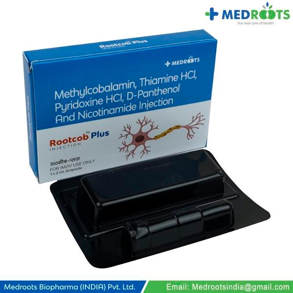 Methylcobalamin, Thiamine Hydrochloride, Pyridoxine Hydrochloride, D-Panthenol And Nicotinamide Injection – These are all vitamins that play essential roles in various bodily functions and are commonly used to treat or prevent vitamin deficiencies. Methylcobalamin is a form of vitamin B12, Thiamine Hydrochloride is a form of vitamin B1, Pyridoxine Hydrochloride is a form of vitamin B6, D-Panthenol is a form of vitamin B5, and Nicotinamide is a form of vitamin B3. Together, these vitamins may be used to treat a range of conditions such as anemia, neuropathy, and other deficiencies.