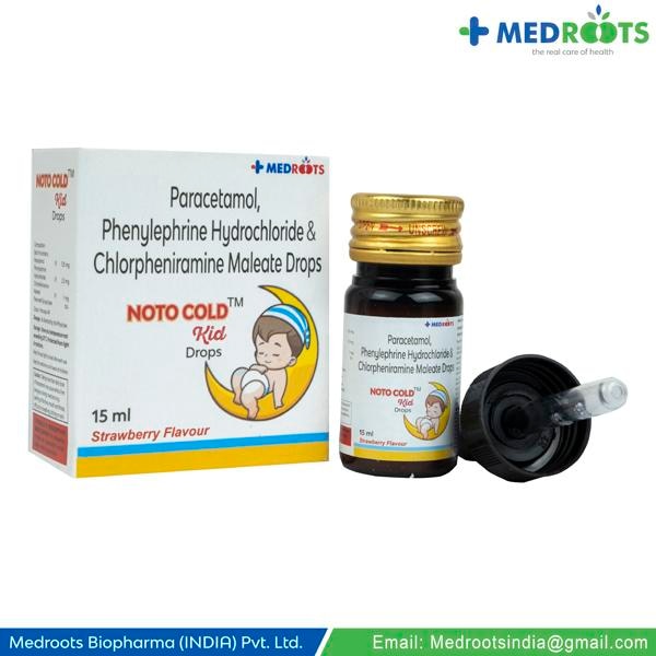 PARACETAMOL 125 MG + PHENYLEPHRINE HYDROCHLORIDE 2.5 MG +CHLORPHENIRAMINE MALEATE 1 MGChlorpheniramine Maleate+Paracetamol+Phenylephrine is a combination of three medicines: Chlorpheniramine, Paracetamol / Acetaminophen and Phenylephrine. This combination helps to relieve symptoms of cold like runny nose, watery eyes, fever and headache. Chlorpheniramine is an antiallergic.