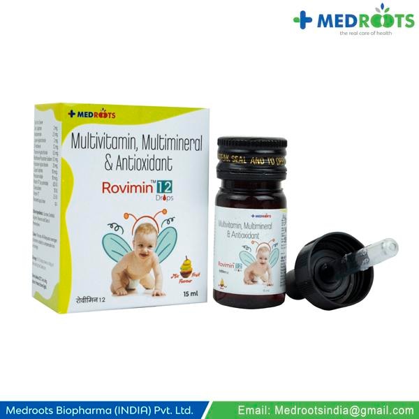 MULTIVITAMIN & MULTIMINERAL DROPS (Delicious Mix fruit flavor ) Drops contains multivitamin, multimineral, antioxidant as active ingredients. Cholecalciferol helps to build strong bones. Pyridoxine, Cyanocobalamin helps to form red blood cells and maintains nervous system. Niacinamide helps maintain healthy skin and nerves.