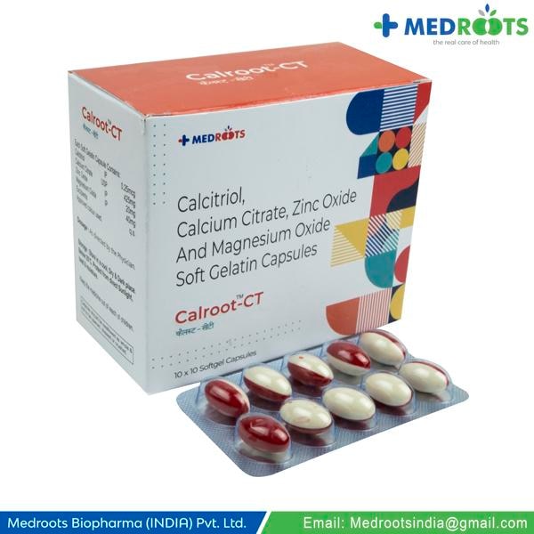 Calcitriol, Calcium Citrate, Zinc Sulphate Monohydrate, and Magnesium Oxide Softgel Capsules. Treat various skin conditions, such as acne and eczema. Maintaining strong bones and teeth, and calcium citrate can help support bone health. Used as a laxative to relieve occasional constipation.