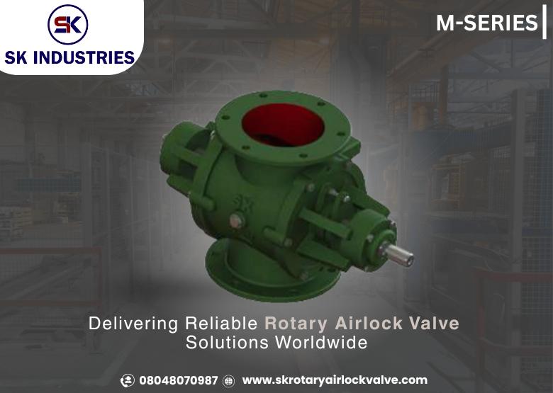 Top M-Series Rotary Airlock Valves Manufacturers in India.At SK INDUSTRIES, innovation meets durability in our M-SERIES Rotary Air Lock Valve—a powerful solution designed to perform in tough industrial environments. Manufactured from premium mild steel and crafted with precision, this valve ensures uninterrupted material flow while withstanding wear and tear from abrasive handling. As a trusted Rotary Airlock Valve Manufacturer in India, we go beyond product supply—we deliver reliability that keeps your operations moving. Crafted for Industrial Toughness Mild Steel Construction That Means Business Built using mild steel (MS) and engineered for high-load applications, the M-Series valve stands strong where performance matters most. Whether you’re managing powders, pellets, or granular materials, this valve integrates seamlessly into pneumatic conveying systems and discharge setups. With options for square or round inlet/outlet ports and both chain drive and direct mounting types, it offers unmatched compatibility across a wide range of material handling systems. Technical Specifications • Material: High-grade Mild Steel • Sizes Available: 4”, 6”, 8”, 10”, 12” • Inlet/Outlet Design: Square & Round • Mounting Type: Chain Drive & Direct Mounting • Finish: Industrial powder-coated for corrosion protection • Core Features: o Sturdy construction o High-performance output o Low-maintenance operation Application Areas Designed for Versatility, Built for Results As seasoned Rotary Airlock Valve Manufacturer & Suppliers Ahmedabad, Gujarat, India, we understand the varied operational needs of today’s industries. That’s why the M-Series is widely trusted in: • Cement & building material facilities • Grain, feed & agricultural units • Powder & dry bulk handling systems • Chemical & mineral processing lines • Plastics, resins, and polymer transport systems Wherever there’s a need for consistent flow and pressure regulation, the M-Series delivers. Customer Benefits Why Choose the M-Series from SK INDUSTRIES? We’re not just one of the leading Rotary Airlock Valves Wholesalers & Distributors in India—we’re your strategic partner in performance. With the M-Series, you benefit from: • Smooth Material Discharge: Keeps system pressure intact with minimal leakage • Extended Equipment Life: Mild steel body resists abrasive damage • Broad System Compatibility: Fits multiple system configurations with ease • Minimized Downtime: Easy to clean, service, and maintain • Cost-Efficient Performance: Industrial-grade quality at an affordable investment Why SK INDUSTRIES? With decades of industry insight and advanced in-house manufacturing, SK INDUSTRIES stands tall as a reputed Rotary Airlock Valve Manufacturer in India. Every M-Series valve is designed with end-user needs in mind, ensuring strength, precision, and real-world usability. Whether you’re scaling your plant, revamping your material handling systems, or simply looking for more dependable components—our M-Series Rotary Valve brings both value and performance to your floor. Let’s Get to Work Looking for a rotary valve that works as hard as you do? Connect with SK INDUSTRIES, your reliable Rotary Airlock Valve Manufacturer & Suppliers Ahmedabad, Gujarat, India, and get access to top-tier engineering solutions tailored to your operational demands. � Contact us today to request a custom quote or speak with a product expert.