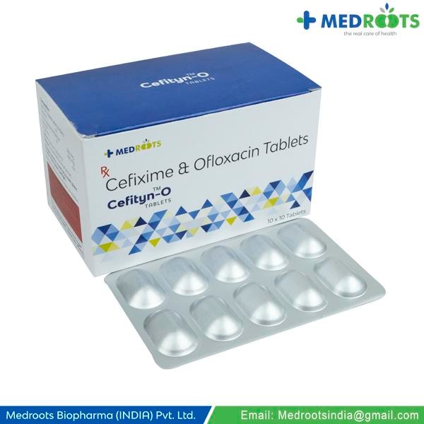 CEFITYN-O (CEFIXIME  200 MG + OFLOXACIN 200 MG)---Cefixime + Ofloxacin is a combination of two antibiotics: Cefixime and Ofloxacin. Cefixime works by preventing the formation of the bacterial protective covering which is essential for the survival of the bacteria in the human body. Ofloxacin works by preventing the bacteria from reproducing and repairing themselves. Together, they treat your infection effectively.