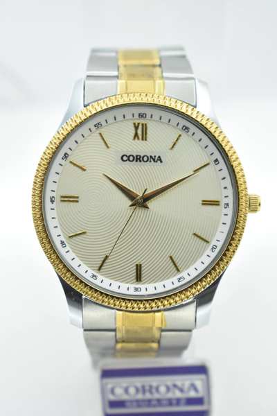Introducing our Gold Two-Tone Plated Men's Wrist Watch, a fusion of timeless elegance and modern versatility. The combination of gold and silver tones in the case exudes a refined charm that suits any occasion. Elevate your style with this exceptional timepiece, where classic design meets contemporary accents, resulting in a watch that's as sophisticated as it is adaptable.