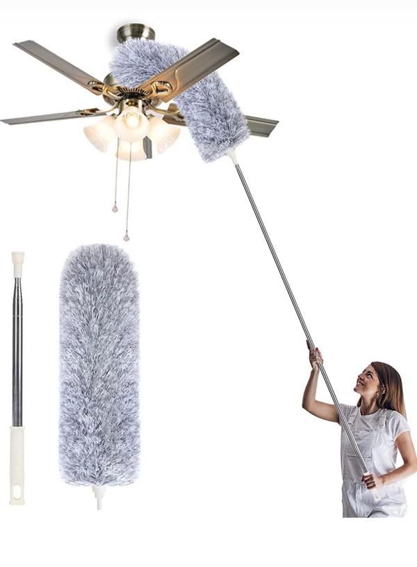 A microfiber feather duster and fan cleaning brush is an essential tool for efficient, gentle dust removal. The soft microfiber bristles attract and trap dust, dirt, and allergens without scratching surfaces, making it ideal for delicate items, ceiling fans, blinds, and electronics. Its lightweight, ergonomic handle allows for easy maneuvering and extended reach, even in hard-to-access areas. Washable and reusable, the microfiber material offers an eco-friendly alternative to disposable dusters. The brush flexes to adapt to various surfaces, ensuring a thorough clean. Durable and versatile, it simplifies household cleaning, helping maintain a dust-free, allergen-reduced environment with minimal effort.