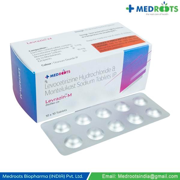 Levocetirizine 5 Mg + Montelukast 10 Mg medication is commonly prescribed for the treatment of allergic rhinitis (hay fever) and allergic asthma. Levocetirizine is an antihistamine that helps relieve symptoms such as sneezing, itching, runny or stuffy nose, and watery eyes.