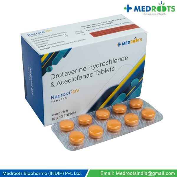 Drotaverine + Aceclofenac is a combination of two medicines: Drotaverine and Aceclofenac, which relieves abdominal pain and cramps. Drotaverine is an anti-spasmodic medicine which relieves contractions (spasms) associated with smooth muscles in the abdomen. Aceclofenac is a non-steroidal anti-inflammatory drug
