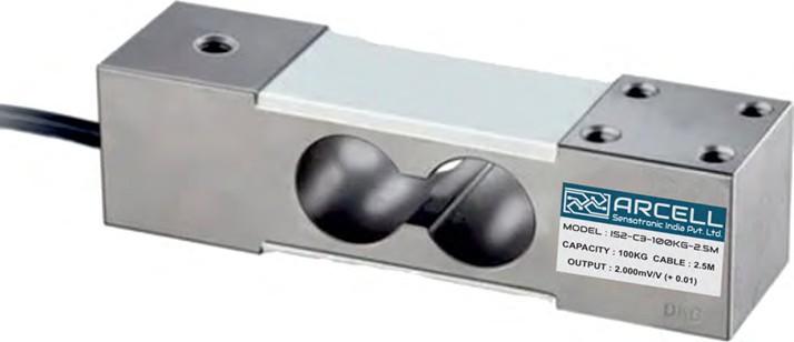 Tool Steel Construction for Harsh Applications Platform Size of 600 X 600 (mm) Based Low profile bending Beam Load Cell for • ARCELL'S Load Cell Model IS2 is Strain Gauge • Check Weighing & Bag Weighing Type IS2 Load Cell Available Models : - 30Kg to 400Kg capacity Load Cell
