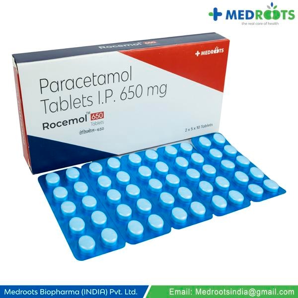 ROCEMOLl 650 Tablet helps relieve pain and fever by blocking the release of certain chemical messengers responsible for fever and pain. It is used to treat headaches, migraine, toothaches, sore throats, period (menstrual) pains, arthritis, muscle aches, and the common cold