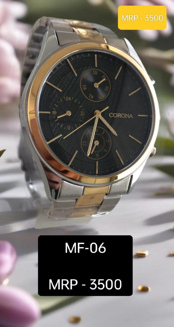 Elevate your wristwear with a sophisticated fusion of style and function. This multifunction watch features a striking gold two-tone case paired with a bold black dial, offering a modern yet timeless look. With displays for time, day, date, and a 24-hour subdial, it’s crafted for those who appreciate detail, contrast, and everyday performance.