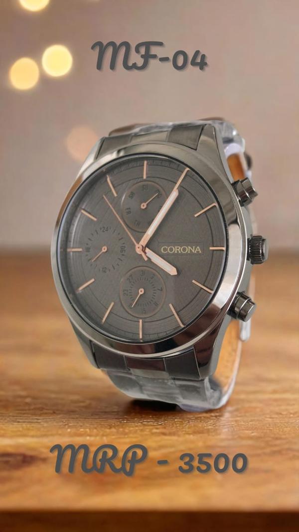 Modern, refined, and effortlessly cool—this multifunction wrist watch features a sleek gunmetal case and matching gunmetal dial for a monochromatic, industrial-chic look. With time, day, date, and 24-hour displays, it delivers precision and style in perfect balance for those who value understated sophistication.