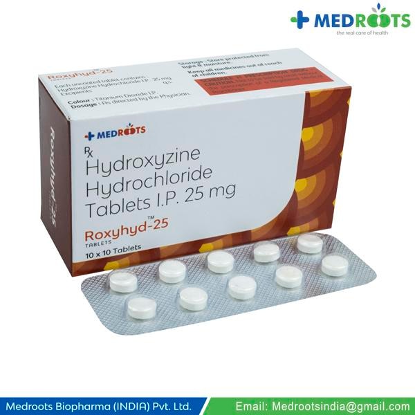 Hydroxyzine is used to help control anxiety and tension caused by nervous and emotional conditions. It can also be used to help control anxiety and produce sleep before surgery. This medicine is also used to relieve symptoms of allergic conditions (eg, chronic urticaria and atopic and contact dermatoses).