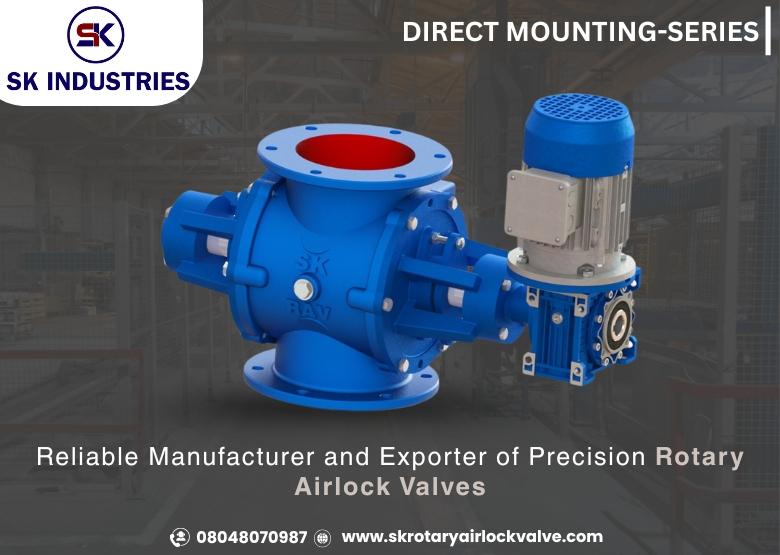 Top S-Series Rotary Air Lock Valve Manufacturer from India.When your operations demand corrosion-resistant, high-efficiency components, trust SK INDUSTRIES to deliver. Our S-SERIES ROTARY AIR LOCK VALVE is crafted from high-quality stainless steel and engineered for industries where precision, cleanliness, and durability aren’t optional—they’re essential. As a recognized Rotary Airlock Valve Manufacturer in India, we design each unit to integrate seamlessly into systems that process food, chemicals, pharmaceuticals, fertilizers, and more.Built to Withstand & PerformThe S-Series valve offers an ideal balance of structural strength and hygienic design. Its stainless steel construction ensures smooth internal flow while resisting moisture, corrosion, and wear— even in the most demanding environments. Designed with a direct mounting configuration, it supports easy installation without compromising system efficiency.Technical Specifications:• Material: Stainless Steel (SS)• Available Sizes: 4”, 6”, 8”, 10”, 12”, 16”• Inlet/Outlet Configuration: Square & Round• Mounting Type: Direct MountingKey Features:• Excellent corrosion resistance• High operational efficiency• Smooth, uninterrupted material flow• Easy to clean and maintain• Durable in harsh and moist conditionsApplications Across Diverse Industries:As a leading Rotary Airlock Valve Manufacturer & Suppliers Ahmedabad, Gujarat, India, we understand that different sectors require different solutions. That’s why the S-Series is built to handle a wide variety of applications, including:• Food & Beverage Processing• Pharmaceutical Production• Chemical & Fertilizer Plants• Dairy & Agricultural Facilities• Cosmetics and Personal Care ManufacturingWhether you're transferring powders, granules, or fine materials, this valve ensures consistent flow while maintaining hygiene standards.Customer Benefits:Working with SK INDUSTRIES, one of the most reliable Rotary Airlock Valves Wholesalers & Distributors in India comes with long-term advantages:• Corrosion-Resistant Durability: Made for aggressive or moisture-rich environments• Hygiene-Focused Design: Minimal retention, easy cleaning, ideal for sanitary facilities• Low Maintenance Needs: Built for smooth, friction-free operation• Precision Performance: Helps maintain airlock integrity in pneumatic conveying systems• Versatile Integration: Fits easily into both existing and new setupsWhy Choose SK INDUSTRIES?At SK INDUSTRIES, quality is not just a promise—it’s the foundation of everything we do. With decades of expertise and a deep understanding of industrial material handling needs, we’ve become a trusted name in Rotary Airlock Valve Manufacturer in India circles.We offer complete support—from product selection to delivery—backed by in-house engineering and manufacturing capabilities. Whether you're upgrading your plant or launching a new facility, the S-Series Rotary Air Lock Valve will be a valuable asset to your process line.� Get in touch with our team today to request a quote or discuss how our stainless steel rotary valves can enhance your production efficiency.