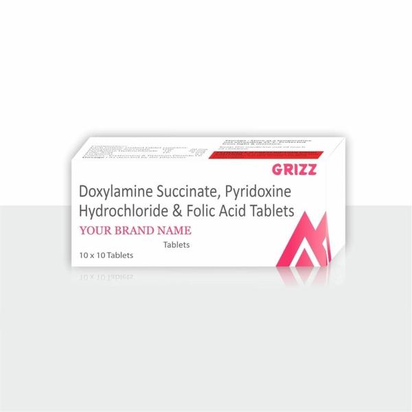 Doxylamine+pyridoxine+folic Acid belongs to the class of medications called 'anti-emetics' primarily used to treat nausea (feeling sick) and vomiting (being sick) during pregnancy. Morning sickness (nausea and vomiting during pregnancy) is a common symptom of pregnancy.