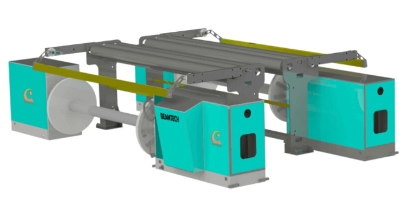 BEAM TO BEAM ROLLING MACHINEClartech Engineers – BEAMTECHHigh-Performance Direct Warping Machine for Precision BeamingThe BEAMTECH model by Clartech Engineers is a robust and precision-engineered direct warping solution designed for small to medium-sized fabric lots. Engineered with a focus on durability, efficiency, and yarn conservation, BEAMTECH offers unmatched performance for applications requiring consistent warp quality and minimal material wastage.| **Description** | **Specification** || -------------------------- | ------------------ || **Working Width** | 1800 mm to 4500 mm || **Beam Flange Diameter** | 800 mm to 1250 mm || **Maximum Speed** | 150 meters/min || **Hydraulic Brake System** | Air Cooling System || **Maximum Beam Tension** | Up to 350 kg |Salient FeaturesHeavy-Duty Frame: Fixed beaming structure on both sides ensures superior stability and long-lasting performance.Precision Beaming: Accurate length control ideal for high-quality warp preparation.Adjustable Beam Arms: Dual-side adjustment for flexible operation and beam accommodation.Direct Gear Drive System: Equipped with a heavy-duty gearbox for smooth and reliable power transmission.Optimized for Small Lots: Perfect for preparing small lots of warp sheets with multiple color patterns.Yarn Saving Design: Reduces yarn wastage significantly, especially suitable for short-run sizing.BEAMTECH is the go-to solution for textile manufacturers aiming to enhance warp preparation efficiency while minimizing operational costs. Built to Clartech’s stringent engineering standards, it delivers consistent results even in demanding production settings.