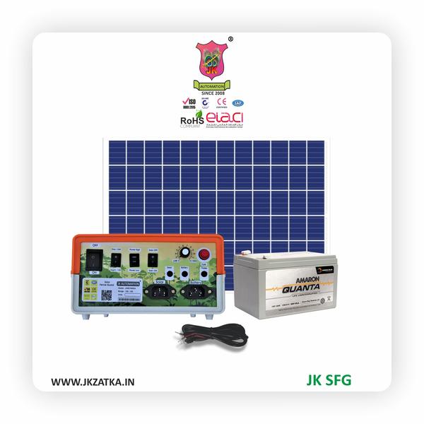 MODAL: JK SSE 50 Output energy : 25 TO 50 BIGHA SetOutput Voltage : 6 to 8 KV, selectable modelOutput current : 5.6APulse Interval : 1.2 second nominalPulse Duration : 200 micro second, nominalHV output : 8000 V 1 zoneLV output : 6000 V 1 ZonesInput current : 1.5A, to 500ma nominal, depend on modelBattery : 12V/12AH AMRON Input solar : 20WATT JK MAKESIREN : NO AVLABL IN MODAL-JK AUTOMATION fence energizer is World’s most powerful Fence Energizer which is design, tested and Government Approved as per standard of safety BIS 302-2-76.- 165 countries of the world are using this technology for protecting their crops from wild animals.- A Professional security system which can be use by Airport, Military, B.S.F, Forest department for protecting their properties from theft, intrusion, Pilferage and Sabotage- Programmable siren system: Users can program siren according to their need,Like• When fencing wire break,• When animals touch to fencing ,• When branches touch to fencing,• When heavy voltage drop from fencing,- Extra power function can be avoid rustling animals.- Automatic and manual function: Automatic starts at night and off at the morning- Power management system Provide long Battery life-period- Live And Return wire system- All type of indication can give all information of Fence energizer’s status- 1 to 500 acres of different types of models for agriculture.- All kind of Information and services are provided through the company’s top-level technical experts.- Running from 100% sunlight, does not need electricity.- It gives short, sharp and painful shock but there is not physical harm to the man and animal.- It can run 2 weeks without sunlight.- 100% result and 30 days money-back guarantee.