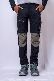 Water repellent & breathable fabric. 5 pocket design.Unisex PantsZip closure pockets for safety. Reflective radium prints to ensure better night visibility.Can be easily converted into shorts.12 months warranty on manufacturing defects.Elastic lock given at the bottom to narrow it down.Quick dry Fabric