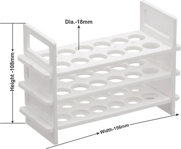Introducing our Test Tube Stand, a reliable and essential tool for organizing and securely holding test tubes during laboratory procedures. Crafted with precision, this stand is made from high-quality materials to ensure durability and stability. The carefully designed layout accommodates multiple test tubes, allowing for easy access and identification during experiments. The sturdy base provides stability on laboratory surfaces, preventing accidental spills or breakage. Ideal for various scientific applications, our Test Tube Stand enhances the efficiency and organization of laboratory work. Elevate your laboratory practices with this dependable and practical Test Tube Stand, offering a secure and organized solution for your test tube handling needs.