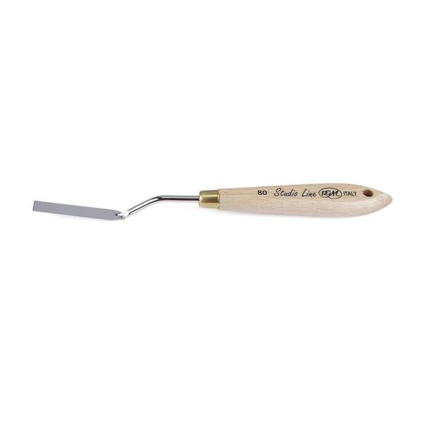 RGM New Studio Line - Wooden Handle; Design 80Highly Flexible Blades return to their original shape after use, allowing for smooth and controlled strokes.Reduces Wrist & Arm Fatigue designed for comfortable use over extended painting sessions.Rust-Resistant Special Steel Blades ensures durability and reliability.Blunt Edges prevents tearing or damaging the canvas, making them safe and effective for all techniques.Premium Beechwood Handles ergonomically crafted for comfort, stability, and a professional feel