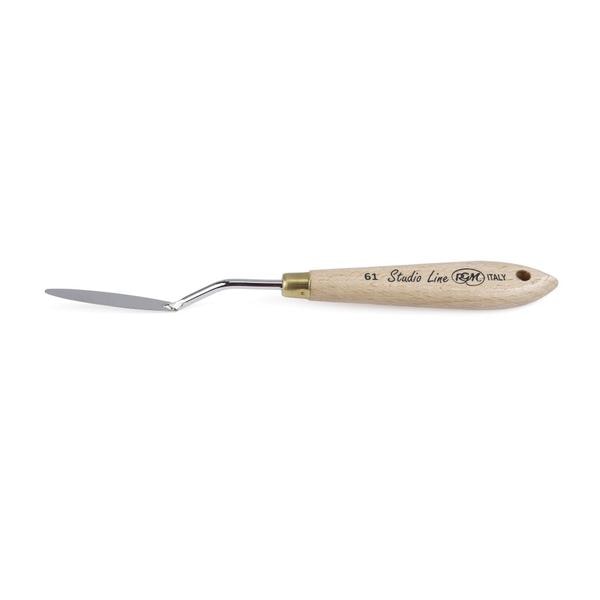RGM New Studio Line - Wooden Handle; Design 61Highly Flexible Blades return to their original shape after use, allowing for smooth and controlled strokes.Reduces Wrist & Arm Fatigue designed for comfortable use over extended painting sessions.Rust-Resistant Special Steel Blades ensures durability and reliability.Blunt Edges prevents tearing or damaging the canvas, making them safe and effective for all techniques.Premium Beechwood Handles ergonomically crafted for comfort, stability, and a professional feel