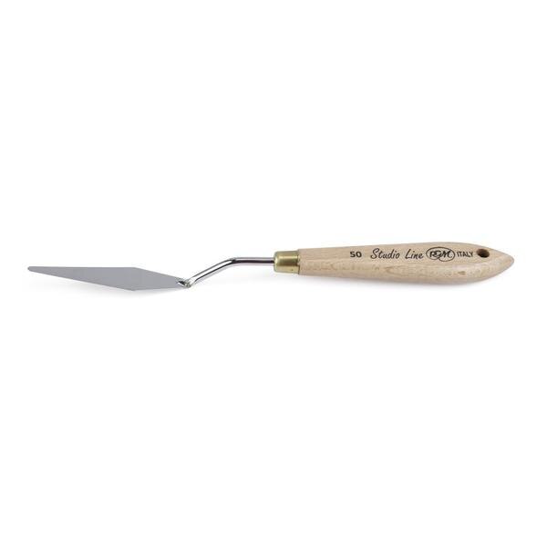 RGM New Studio Line - Wooden Handle; Design 50Highly Flexible Blades return to their original shape after use, allowing for smooth and controlled strokes.Reduces Wrist & Arm Fatigue designed for comfortable use over extended painting sessions.Rust-Resistant Special Steel Blades ensures durability and reliability.Blunt Edges prevents tearing or damaging the canvas, making them safe and effective for all techniques.Premium Beechwood Handles ergonomically crafted for comfort, stability, and a professional feel