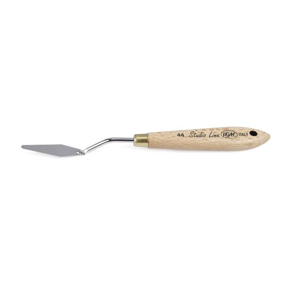 RGM New Studio Line - Wooden Handle; Design 44Highly Flexible Blades return to their original shape after use, allowing for smooth and controlled strokes.Reduces Wrist & Arm Fatigue designed for comfortable use over extended painting sessions.Rust-Resistant Special Steel Blades ensures durability and reliability.Blunt Edges prevents tearing or damaging the canvas, making them safe and effective for all techniques.Premium Beechwood Handles ergonomically crafted for comfort, stability, and a professional feel