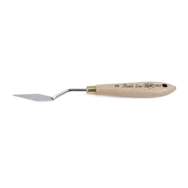 RGM New Studio Line - Wooden Handle; Design 39Highly Flexible Blades return to their original shape after use, allowing for smooth and controlled strokes.Reduces Wrist & Arm Fatigue designed for comfortable use over extended painting sessions.Rust-Resistant Special Steel Blades ensures durability and reliability.Blunt Edges prevents tearing or damaging the canvas, making them safe and effective for all techniques.Premium Beechwood Handles ergonomically crafted for comfort, stability, and a professional feel