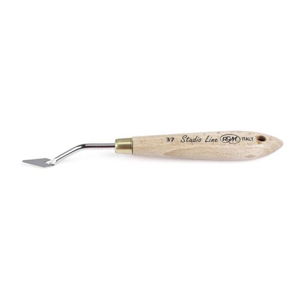 RGM New Studio Line - Wooden Handle; Design 37Highly Flexible Blades return to their original shape after use, allowing for smooth and controlled strokes.Reduces Wrist & Arm Fatigue designed for comfortable use over extended painting sessions.Rust-Resistant Special Steel Blades ensures durability and reliability.Blunt Edges prevents tearing or damaging the canvas, making them safe and effective for all techniques.Premium Beechwood Handles ergonomically crafted for comfort, stability, and a professional feel