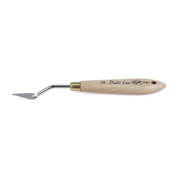 RGM New Studio Line - Wooden Handle; Design 18Highly Flexible Blades return to their original shape after use, allowing for smooth and controlled strokes.Reduces Wrist & Arm Fatigue designed for comfortable use over extended painting sessions.Rust-Resistant Special Steel Blades ensures durability and reliability.Blunt Edges prevents tearing or damaging the canvas, making them safe and effective for all techniques.Premium Beechwood Handles ergonomically crafted for comfort, stability, and a professional feel