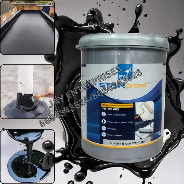 Our Black Liquid Rubber Waterproofing Coating is a tough, flexible membrane designed to provide long-lasting water protection for a wide range of surfaces. Unlike sealants, this liquid-applied coating cures into a thick, seamless rubber layer that resists water penetration, UV rays, and temperature extremes.Perfect for use on flat roofs, foundations, basements, concrete, wood, metal, and more, this coating offers exceptional adhesion and elasticity. Whether you're waterproofing a new structure or repairing an old one, this product provides industrial-grade protection with an easy roll-on or brush-on application.Key Benefits:Creates a seamless, watertight rubber membraneHighly flexible – won’t crack, peel, or chipUV and weather resistant for long-term durabilityNon-toxic and VOC-free formulaExcellent adhesion to most construction materialsIdeal for both residential and commercial waterproofing projects.