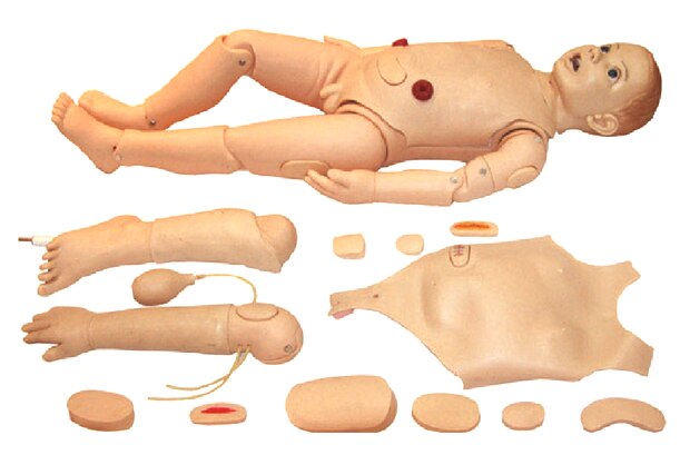Our Child Nursing Manikin is designed to cover various critical aspects of pediatric care, including patient assessment, medication administration, and responding to emergent situations. It offers lifelike responses, palpable pulses, and realistic anatomical landmarks, creating an immersive learning experience. This advanced manikin is ideal for nursing schools and training programs, offering a dynamic and engaging environment to enhance pediatric nursing skills. By bridging theoretical knowledge with hands-on practice, our Child Nursing Manikin prepares students to deliver high-quality and compassionate care to pediatric patients. Elevate pediatric nursing education with this state-of-the-art manikin, ensuring students are well- equipped to navigate the unique challenges of caring for children.