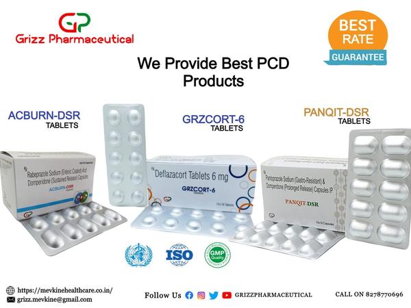 GRIZZ PHARMACEUTICAL is a growing PCD Pharma company in India and is committed to increase access to high-quality healthcare by developing, producing and marketing affordable pharmaceutical products in Domestic. We have a very well designed PCD Pharma program to provide PCD franchise to our customers. Your search for best PCD Pharma company ends here. The company focuses on providing high quality, affordably priced products to its customers and supports all these with dedicated customer service. Thinking about propaganda pharma companies you should think about GRIZZ PHARMACEUTICAL.Text on Image : Allopathic PHARMACEUTICAL THIRD PARTY MANUFACTURING, WHO