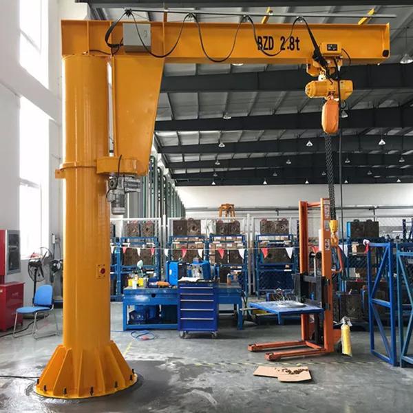 We offer two formats of jib cranes.Pillar Mounted Jib Crane or Post Mounted Jib CraneWall Mounted Jib Crane or Column Mounted Jib Crane.Each of these may Jib Crane be equipped with electric chain hoists or electric wire rope hoists with the additional options of electric travel and electric slewing gear. The Jib arm may be under or over braced to maximize height of lift or travel.Post-mounted Jib Cranes can be constructed to provide a slewing angle 360°. Fixed Jib Cranes and monorail solutions may be appropriate for other applications.Contact Now +91 8825924198.