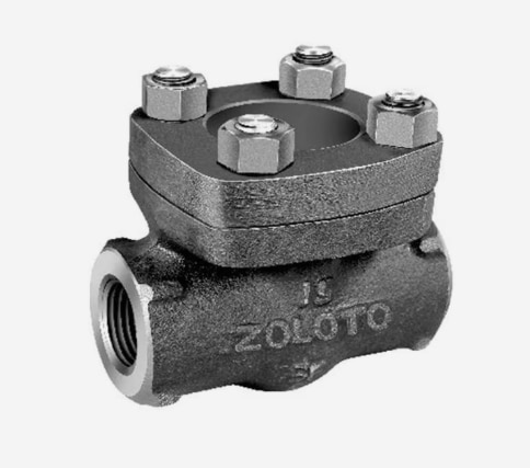 The Zoloto Forged Steel Horizontal Lift Check Valve Class-800 Standard Bore 25 mm 1076 . This top-quality lift check valve, crafted by renowned brand Zoloto, ensures reliable performance and durability. Designed specifically for high-pressure applications, it features a standard bore size of 25 mm, making it ideal for various industrial settings. The forged steel construction guarantees exceptional strength, while the horizontal lift mechanism enables efficient fluid flow control. With its Class-800 rating, this valve offers enhanced safety and efficiency. Choose the Zoloto Forged Steel Horizontal Lift Check Valve for dependable performance and peace of mind in your critical operations.