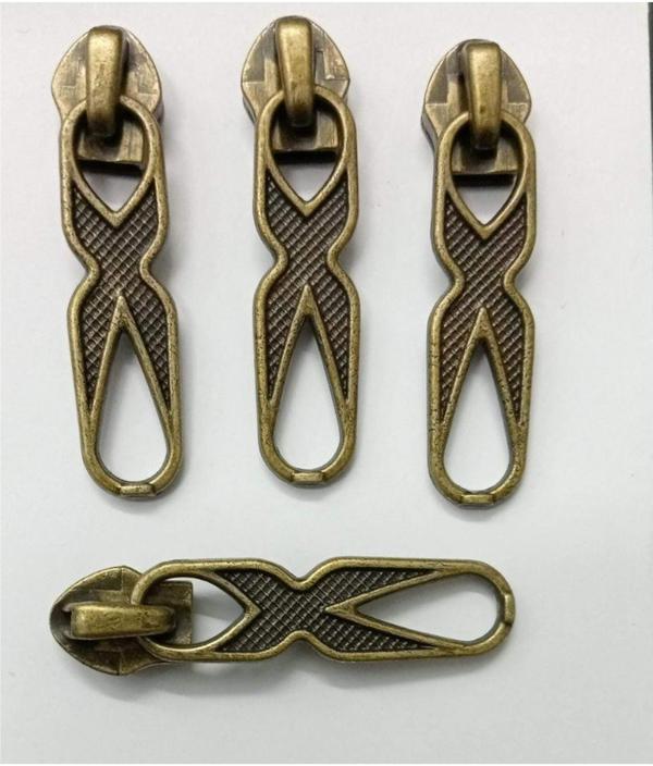 8 no zipper slider colour:- nickel, black nickel, antique & etc
