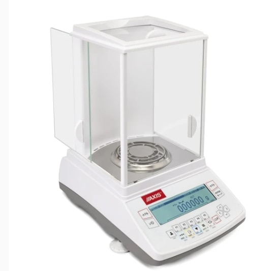 Two-range analytical scale with readout 0.01mg (0.00001g) up to 82g and 0.1mg above.The APN220/82G scale is a two-range analytical scale equipped with many interfaces. USB-B and USB-A interfaces that enable data exchange with a computer and a printer, keyboard or external data storage media. Additionally, the balance is equipped with a LAN interface, thanks to which the scale can be connected to a computer network. RS232C can be used, for example, to connect a barcode reader.Each professional analytical scale included in the APN/G series has an extensive interface in the form of a keyboard (consisting of function and numeric keys) that allows you to quickly select the desired functions. The device can support a large database that includes information about:- products,- users, - measurements.The scale also has a spacious weighing chamber, which is closed on three sides with sliding glass.Alibi's memory can store up to 100,000 measurements. Moreover, it is possible to transmit this data to and later archive it on a computer disk.