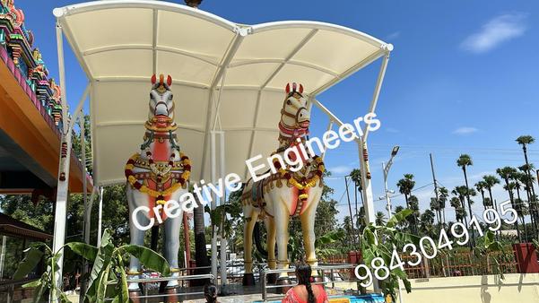 We Creative Engineers Provide Canopy Tensile structure roofing with a  modern architectural solution that combines aesthetic appeal with structural efficiency. Ideal for commercial, industrial, and recreational spaces, these lightweight yet durable structures offer a unique blend of form and function.