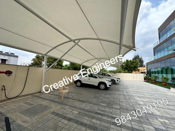 We Creative Engineers Provide Tensile Structure Car Parking with a  modern architectural solution that combines aesthetic appeal with structural efficiency. Ideal for commercial, industrial, and recreational spaces, these lightweight yet durable structures offer a unique blend of form and function.