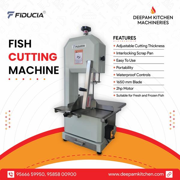 Deepam Kitchen Machineries is a manufacturer, exporter and supplier of Fish Cutting Machine / Bone Saw Machine Machine. We are offering Heavy duty fresh fish and frozen fish cutting requirements. These product is imported product. All the products are ergonomicalluy designed to take on the toughest jobs with optimum performance. Thus saving the running cost on manpower, and electricity and kitchen hygine.