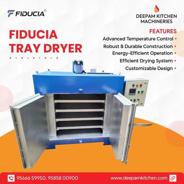 Deepam Kitchen Machineries is a manufacturer, exporter and supplier of Electric Tray dryer Machine. These products are fabricated using premium quality stainless steel 202 and 304 grade. We can customise the different sizes as per customer requirements.  These products are fabricated using premium quality raw materials sourced from our valued vendors.All the prouducts are ergonomicalluy designed to take on the toughest jobs with optimum performance. 