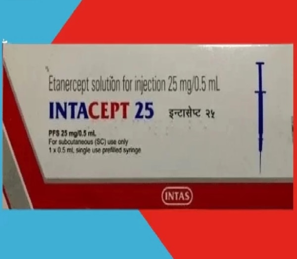 Packaging Size	0.5 mlBrand	IntaceptManufacturer	Intas Pharmaceuticals LtdPrescription/Non prescription	Non prescriptionForm	InjectionIntacept 25 mg Injection is a medicine used to treat a variety of conditions such as ankylosing spondylitis, rheumatoid arthritis, psoriasis, ulcerative colitis, and Crohn’s disease. It provides relief from swelling, pain, and redness associated with various disorders and improves physical function.