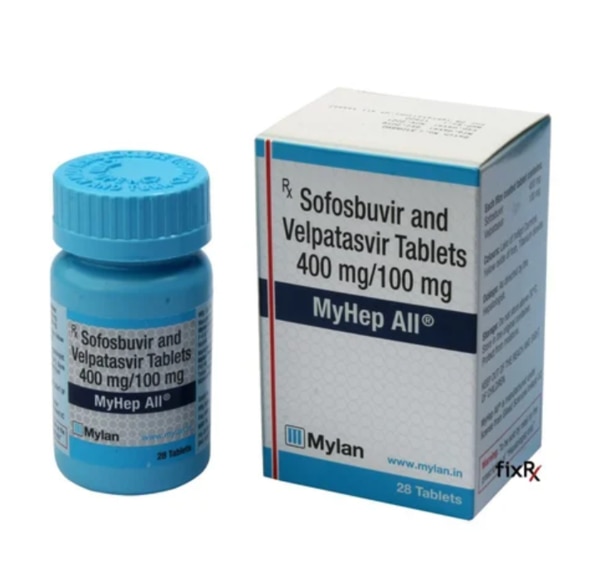 Dose/Strength	400 mgBrand	MyHep AllPackaging Size	28 TabletsPackaging Type	Plastic BottleMarketed By	MylanCountry of Origin	Made in IndiaMinimum order quantity: 2 BottleMyhep All Tablet is a combination of two antiviral medicines. This prescription medicine is used in the treatment of chronic hepatitis C virus (HCV) infection. It fights against the viruses to resolve the infection.Myhep All Tablet should be taken in the prescribed dose and duration. It can be taken with or without food, but take it at the same time daily. It is advised not to consume more than the recommended dose. It is important to inform your doctor if you have any health conditions such as liver or kidney disease. It is harmful to consume alcohol along with this medicine, so it is advised to limit or avoid alcohol. The course of the medicine should be completed for better results.The common side effects of this medicine are tiredness and headache. You should drink plenty of fluid and eat a healthy diet to prevent or overcome the side effects. Before taking the medicine, inform your doctor if you are taking any other medicines or supplements.