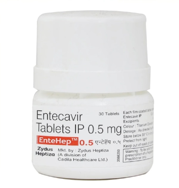 Packaging Size	30 TabletsStrength	0.5Treatment	chronic hepatitis BPrescription/Non prescription	Non prescriptionManufacturer	ZydusForm	TabletTherapeutic Uses	chronic hepatitis BEntehep 0.5 mg Tablet is an antiviral drug which is used in the treatment of chronic hepatitis B virus (HBV) infection in patients with severe liver abnormalities. It reduces the amount of virus in the patient's body, but it does not cure the disease. This medicine also may not prevent the complications of hepatitis B like liver cirrhosis. It also does not prevent the spread of HBV to other people.