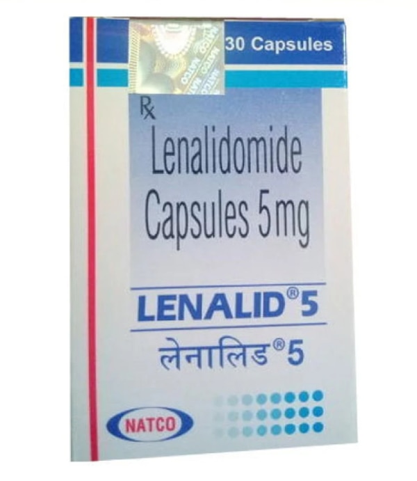 Brand	Lenalid 5
Packing Size	30 Capsules
Dose	5 Mg
Manufactured By	Natco
Packing Type	Box
To meet the need of our ever increasing customers, our company is engaged in providing Lenalidomide Capsules 5 Mg.