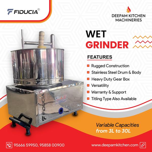 Deepam Kitchen Machineries is a manufacturer, exporter and supplier of Commercial Wet Grinder.  We can customise the different sizes as per customer requirements.  These products are fabricated using premium quality raw materials sourced from our valued vendors.  All the prouducts are ergonomicalluy designed to take on the toughest jobs with optimum performance. Thus saving the running cost on manpower, and electricity and kitchen hygine.